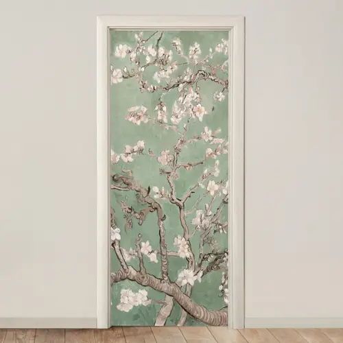 Amandelbloesem - Kunst - Van Gogh - Groen deurposter klein -3d_beige