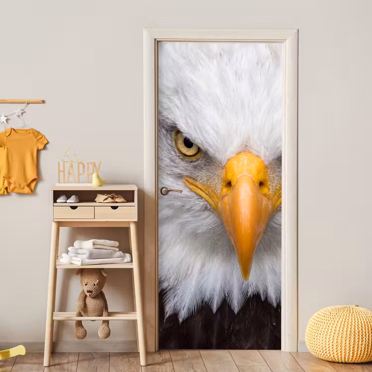 Amerikaans - Zeearend - Portret - Geel deurposter klein -sfeer4