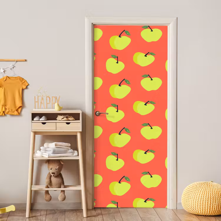 Appels - Modern - Groen deurposter klein 289 -sfeer4