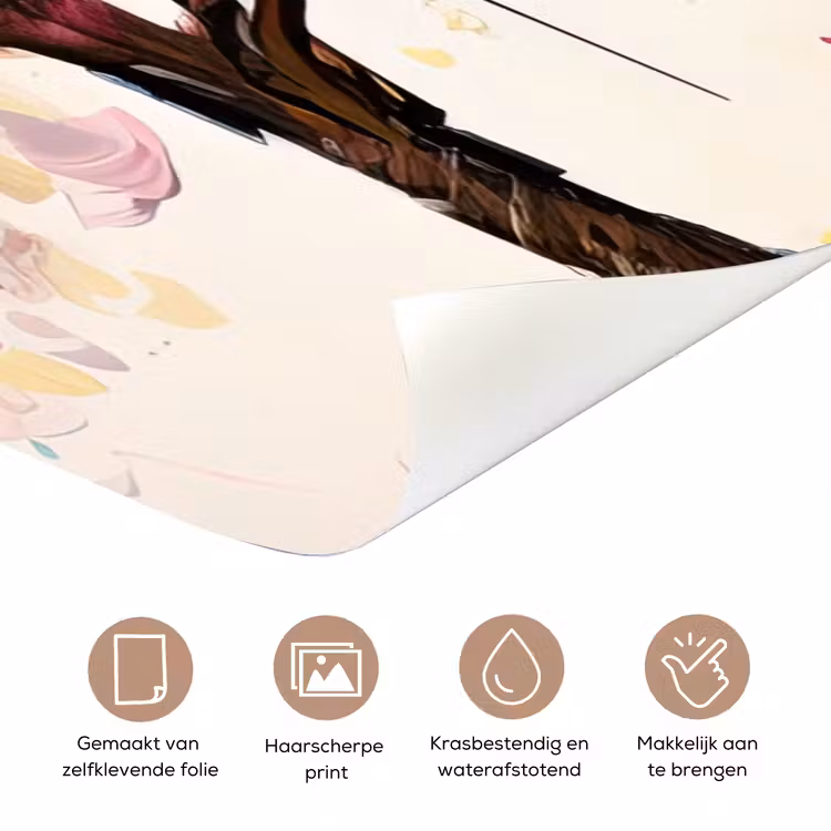 Aquarel - Boom - Kunst - Abstract deurposter klein -closeup_NL