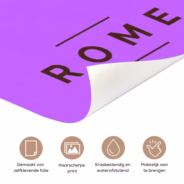 Architectuur - Colosseum - Rome - Minimalistisch - Paars deurposter klein -closeup_NL