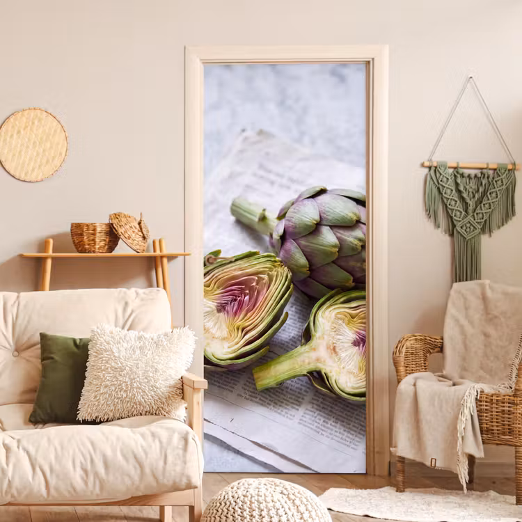 Deursticker - Artisjok - Doorgesneden - Eten - Artisjok - Doorgesneden - Eten deurposter klein