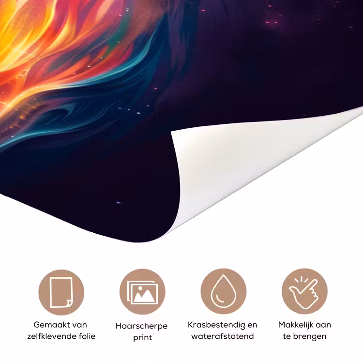 Astronaut - Ruimte - Surfen - Kleurrijk deurposter klein -closeup_NL