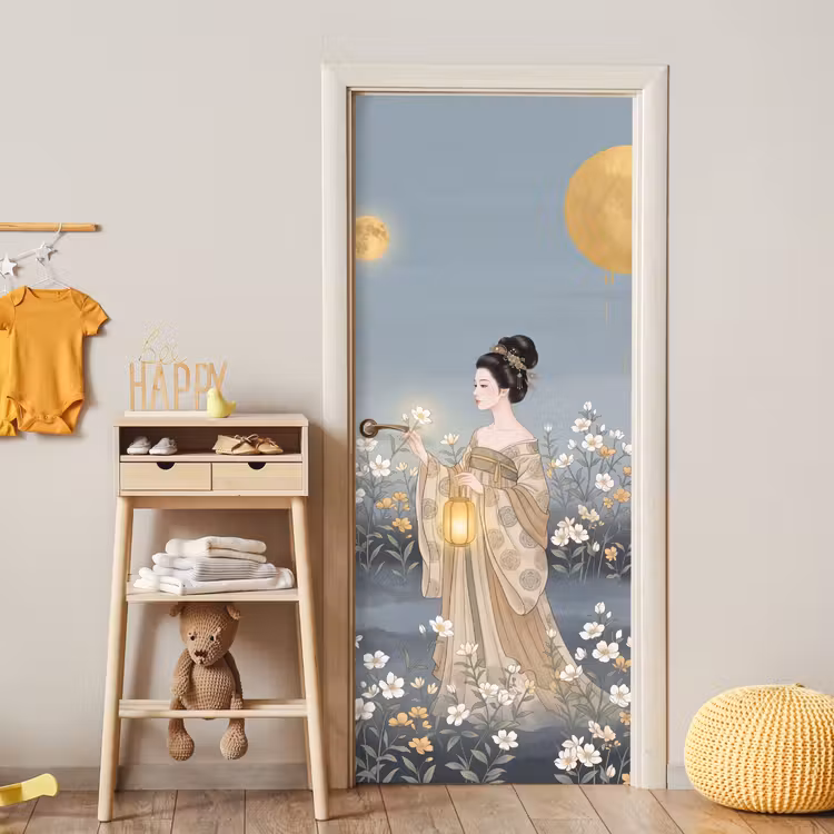 Aziatisch - Vrouw - Kimono deurposter klein -sfeer4