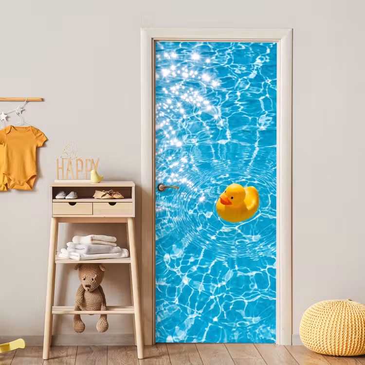 Badeend - Dobberen - Blauw deurposter klein -sfeer4