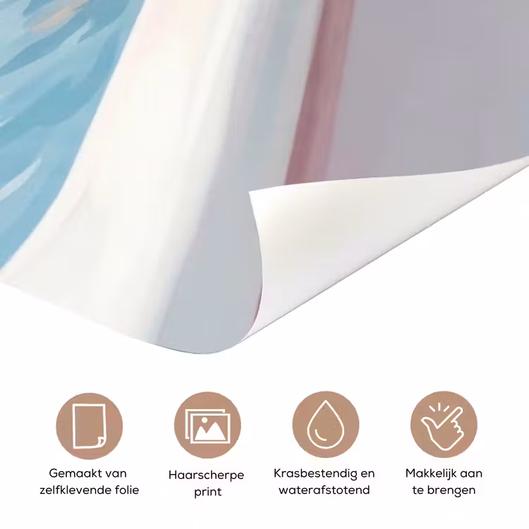 Badkamer - Eend - Blauw deurposter klein -closeup_NL