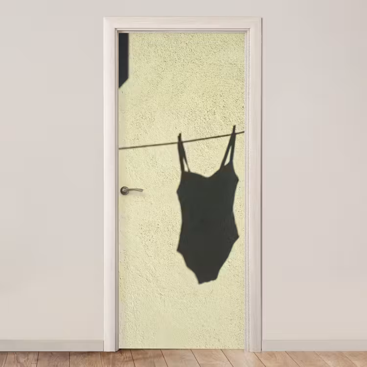 Badpak - Schaduw - Muur - Zomer - Minimalistisch deurposter klein -3d_beige
