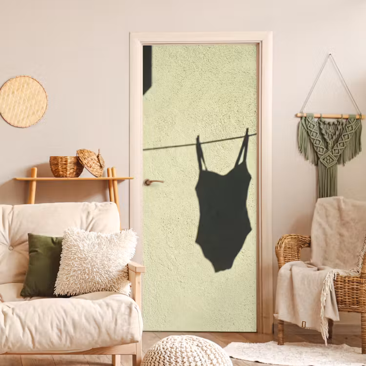 Badpak - Schaduw - Muur - Zomer - Minimalistisch deurposter klein -sfeer2