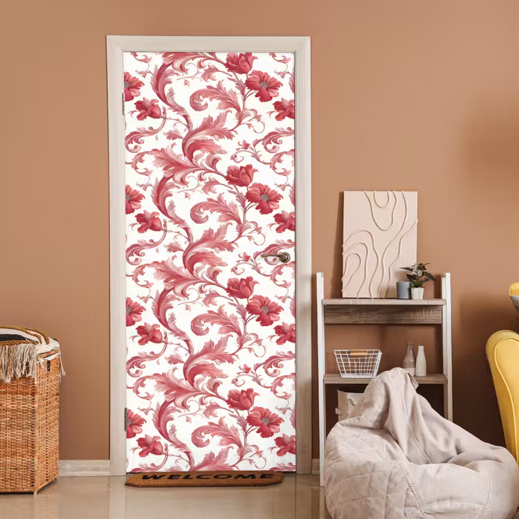 Barok - Patroon - Rood deurposter klein 289 -sfeer1