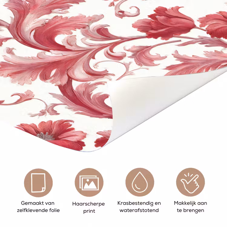 Barok - Patroon - Rood deurposter klein 289 -closeup_NL
