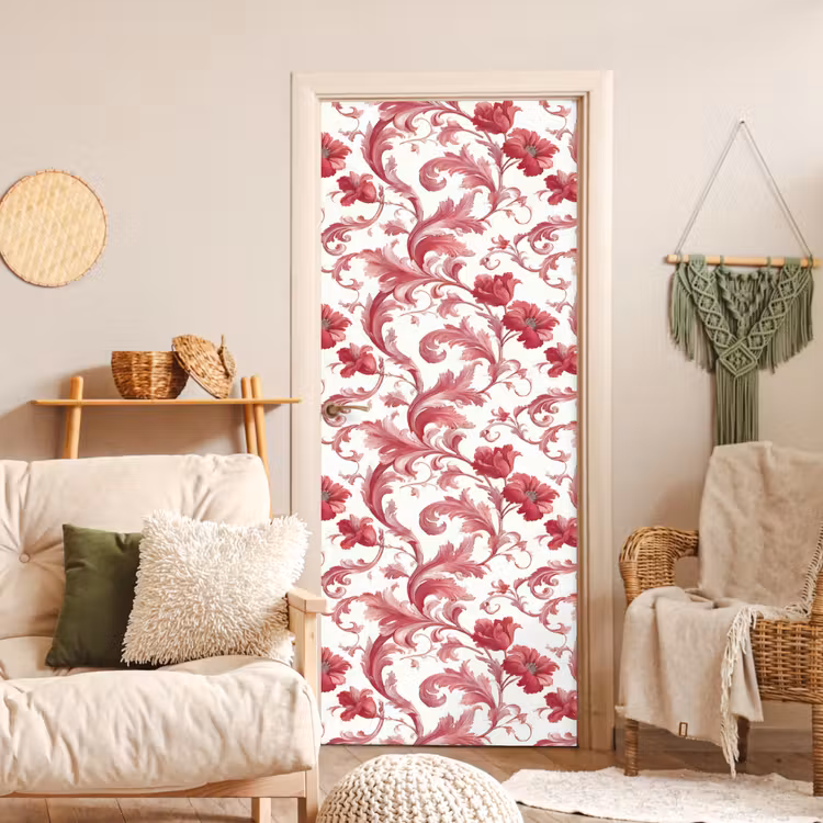 Barok - Patroon - Rood deurposter klein 289 -sfeer2