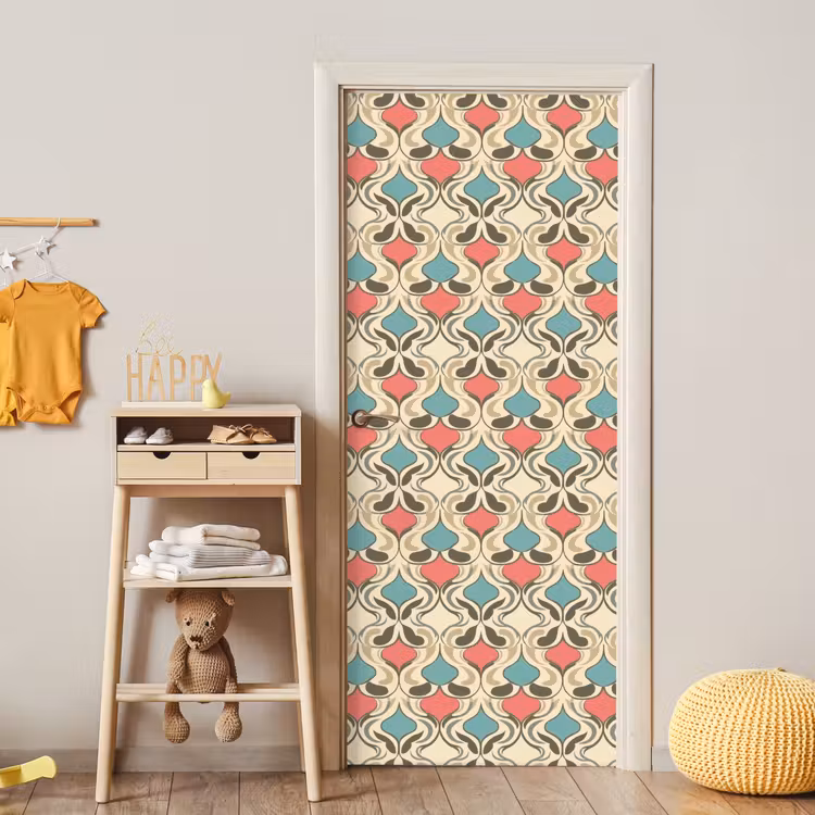 Barok - Retro - Kleurrijk deurposter klein 289 -sfeer4