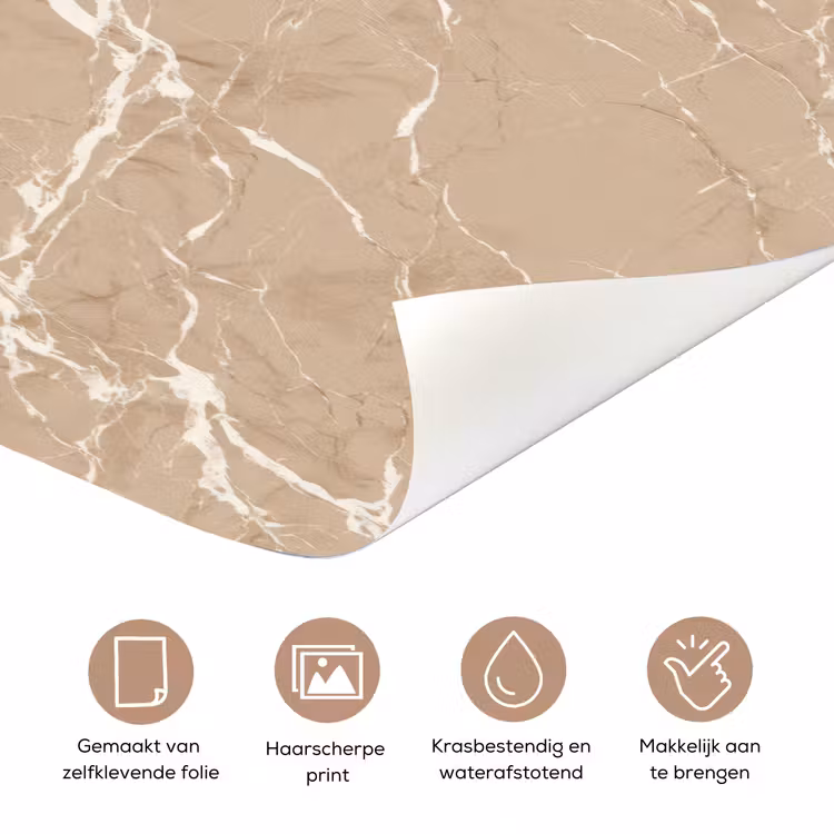Beige - Marmer - Organisch - Wit deurposter klein 289 -closeup_NL
