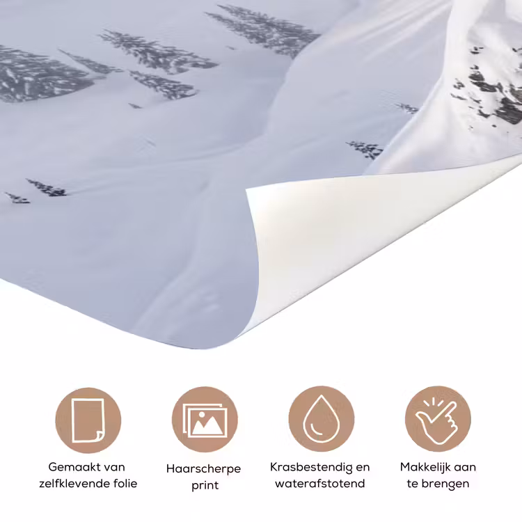 Berg - Sneeuw - Winter - Natuur - Wit deurposter klein -closeup_NL