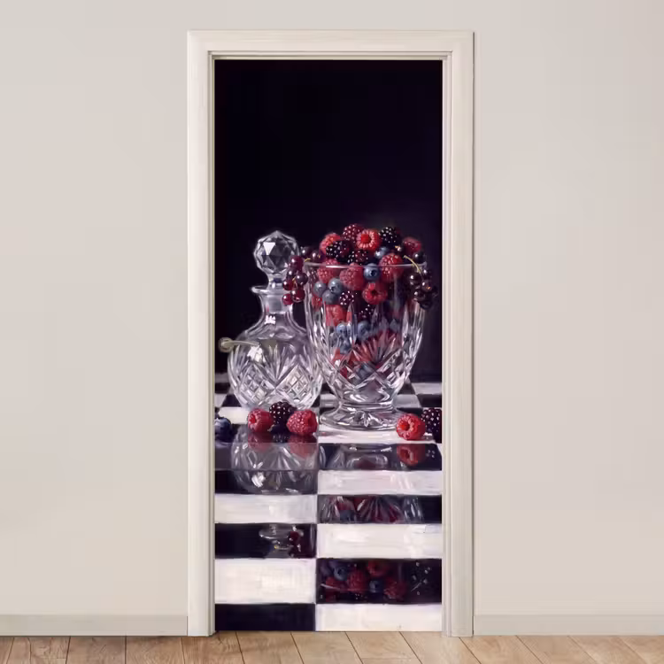 Deursticker - Bessen - Kristal - Stilleven - Bessen - Kristal - Stilleven deurposter klein