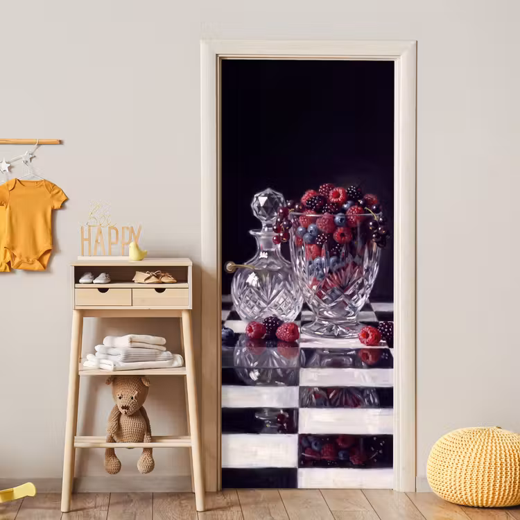 Deursticker - Bessen - Kristal - Stilleven - Bessen - Kristal - Stilleven deurposter klein