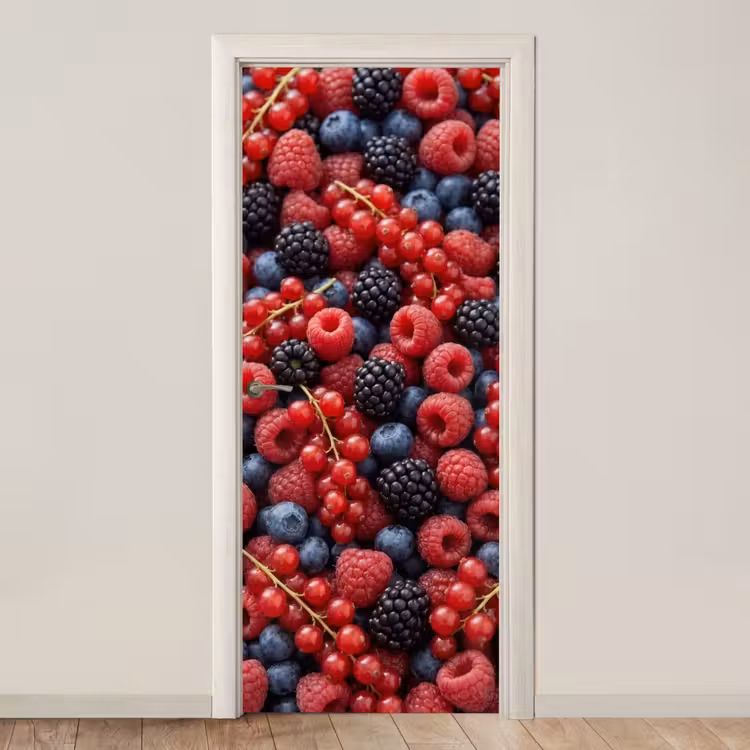 Bessen - Mix - Vers - Eten - Kleurrijk deurposter klein -3d_beige