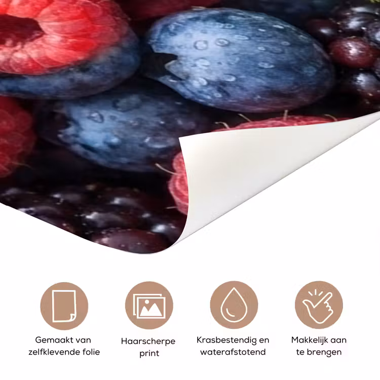 Bessen - Vers - Waterdruppels - Kleurrijk - Eten deurposter klein -closeup_NL