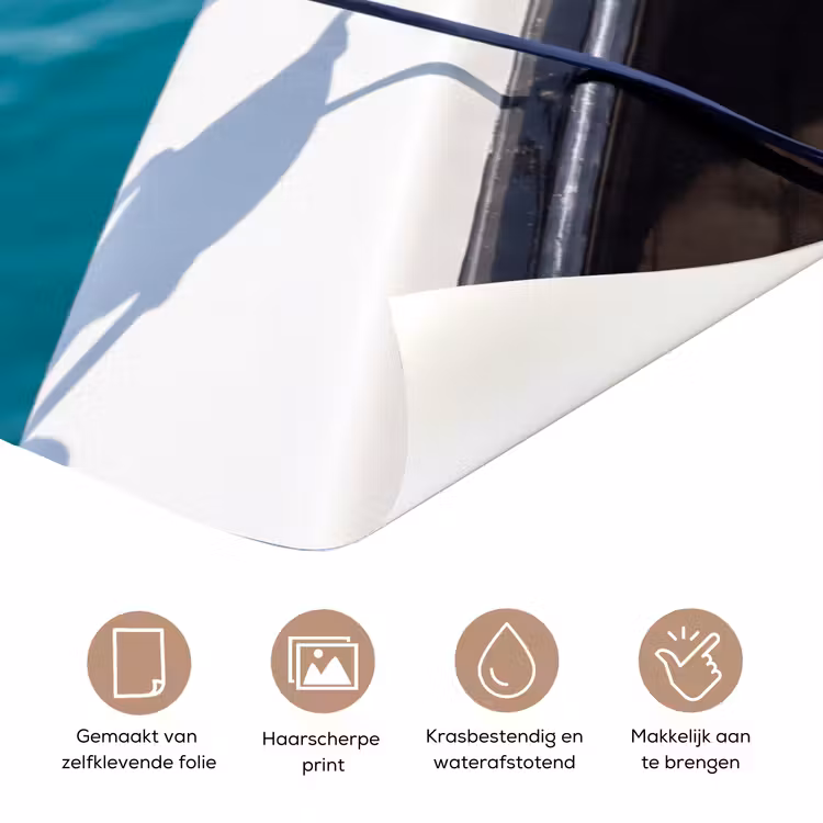 Bikini - Reling - Zee - Zomer - Blauw deurposter klein -closeup_NL