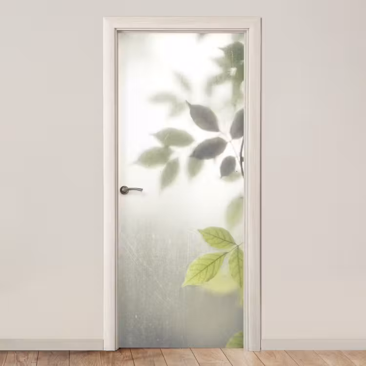 Blad - Schaduw - Natuur - Abstract - Groen deurposter klein -3d_beige