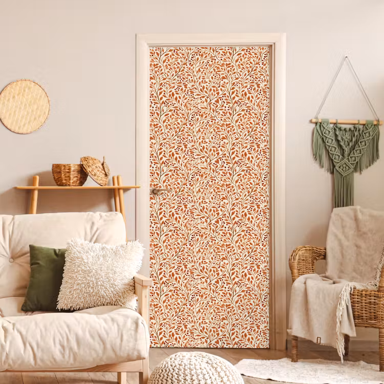 Bladeren - Botanisch  - Terracotta deurposter klein 289 -sfeer2
