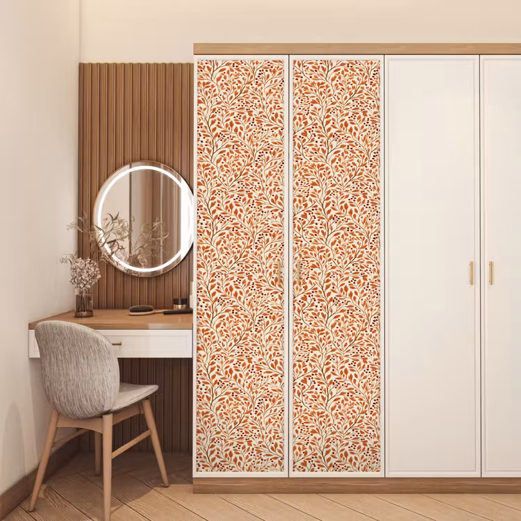 Bladeren - Botanisch  - Terracotta deurposter klein 289 -sfeer3