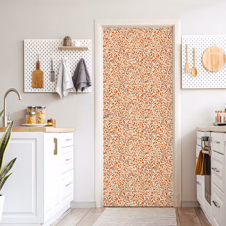 Bladeren - Botanisch  - Terracotta deurposter klein 289 -sfeer5