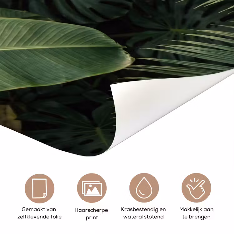 Bladeren - Groen - Tropisch - Natuur deurposter klein -closeup_NL