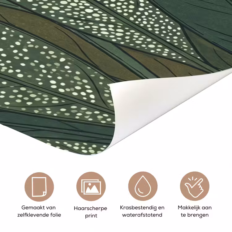 Bladeren - Patroon - Gestippeld - Natuur - Groen deurposter klein -closeup_NL