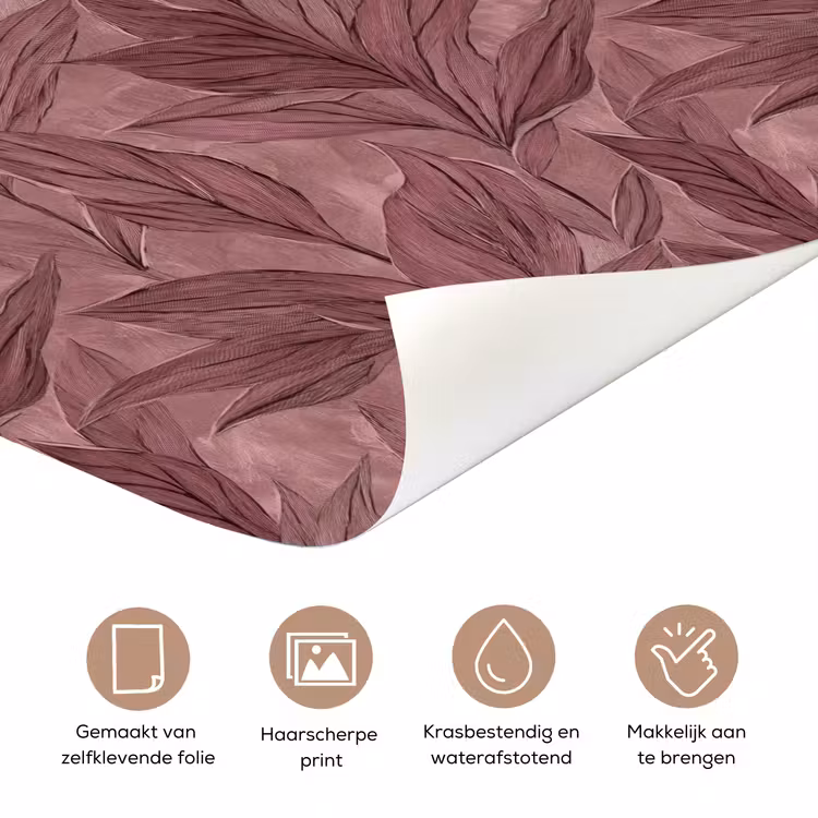 Bladeren - Patroon - Paars deurposter klein 289 -closeup_NL