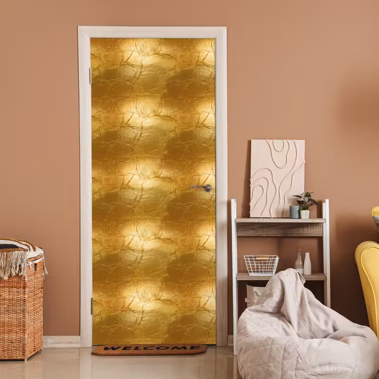 Bladgoud - Vintage - Textuur - Warm Goud deurposter klein 289 -sfeer1