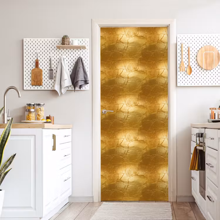 Bladgoud - Vintage - Textuur - Warm Goud deurposter klein 289 -sfeer5
