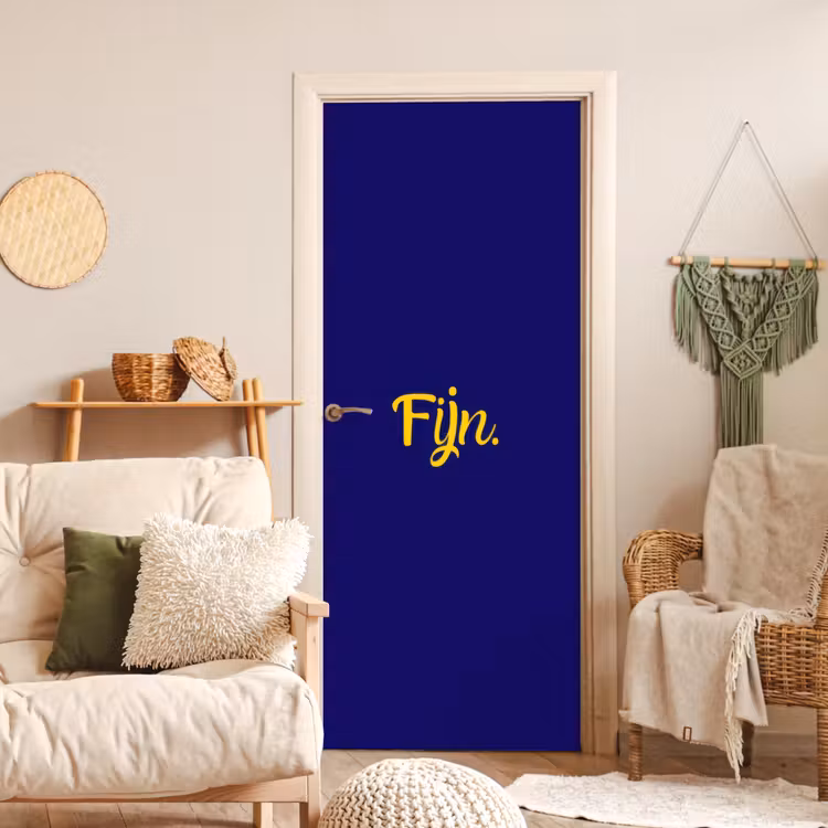 Blauw - Geel - Fijn deurposter klein -sfeer2