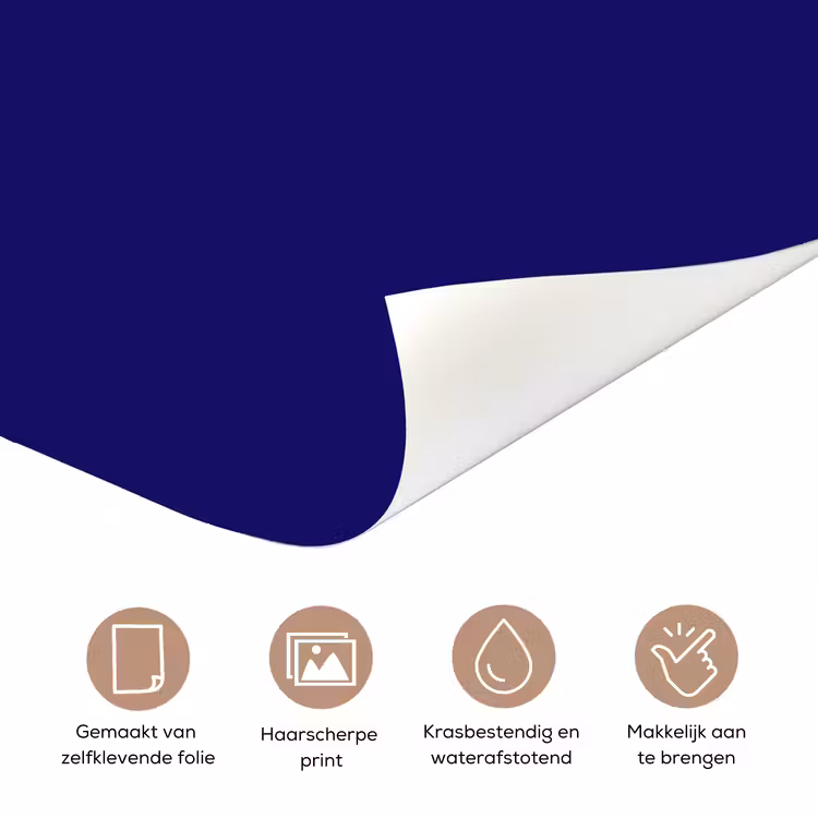 Blauw - Why not - Minimalistisch deurposter klein -closeup_NL