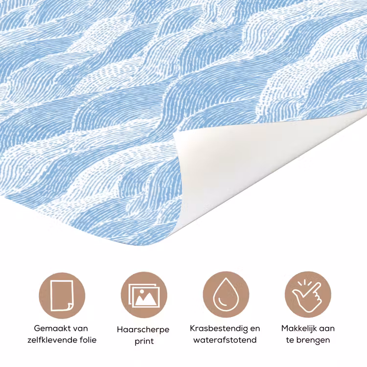 Blauw - Wit - Golven - Getekend deurposter klein 289 -closeup_NL