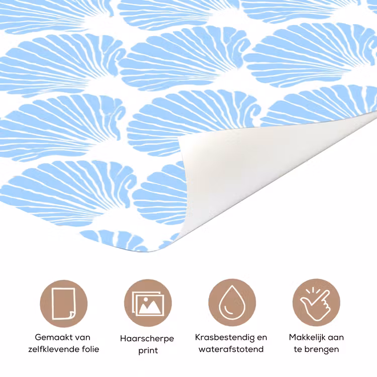 Blauw - Wit - Schelpen - Grafisch - Structuur deurposter klein 289 -closeup_NL