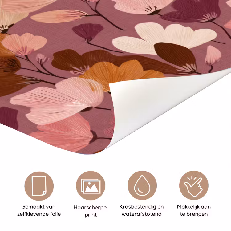 Bloem - Patroon - Roze deurposter klein 289 -closeup_NL
