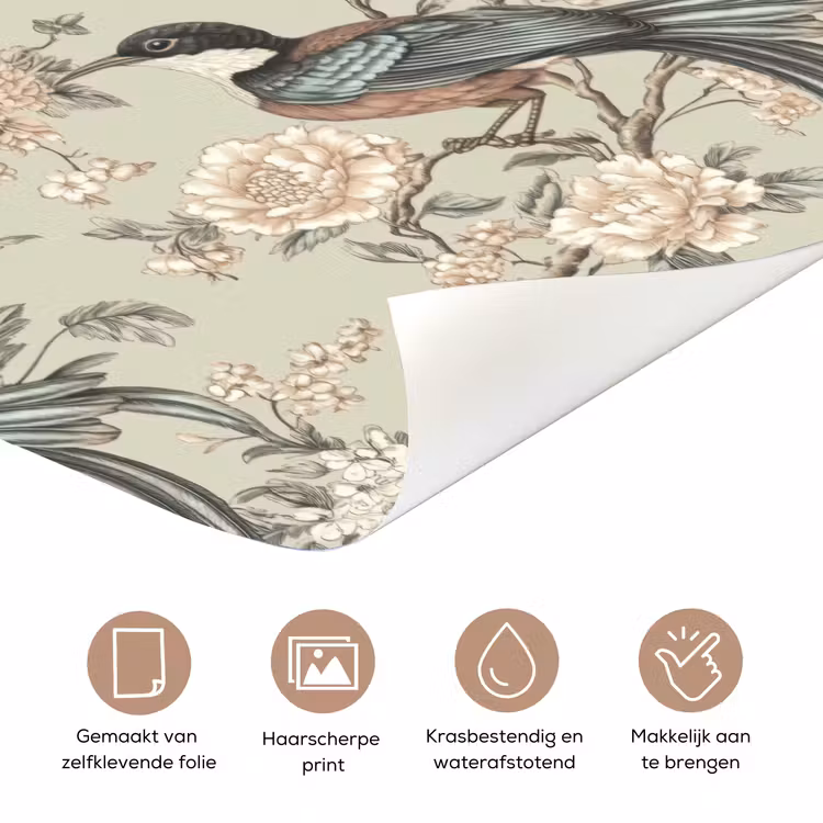 Bloem - Vogel - Kleurrijk deurposter klein 289 -closeup_NL