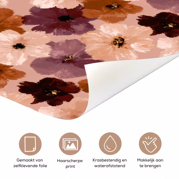 Bloemen - Abstract - Aardetinten deurposter klein 289 -closeup_NL