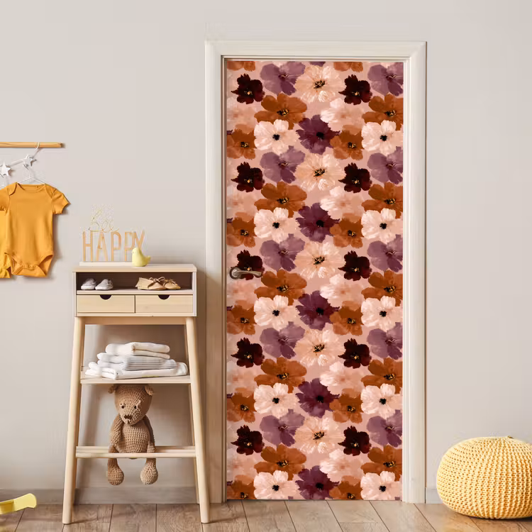 Bloemen - Abstract - Aardetinten deurposter klein 289 -sfeer4