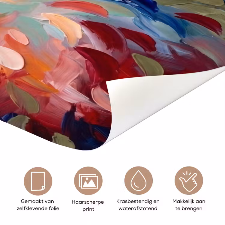 Bloemen - Abstract - Kunst - Modern deurposter klein -closeup_NL