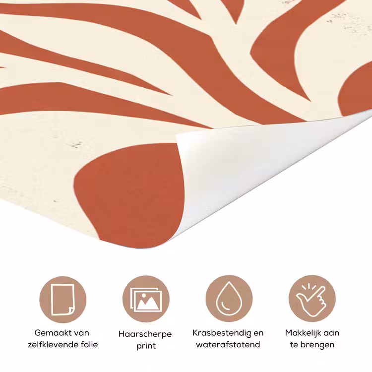 Bloemen - Abstract - Modern - Beige - Natuur deurposter klein -closeup_NL