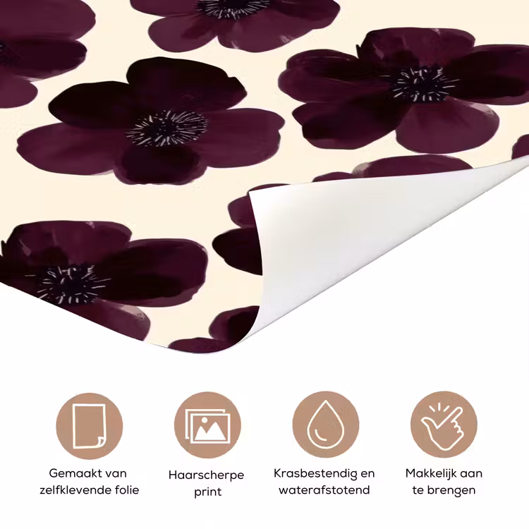Bloemen - Aquarel - Paars deurposter klein 289 -closeup_NL