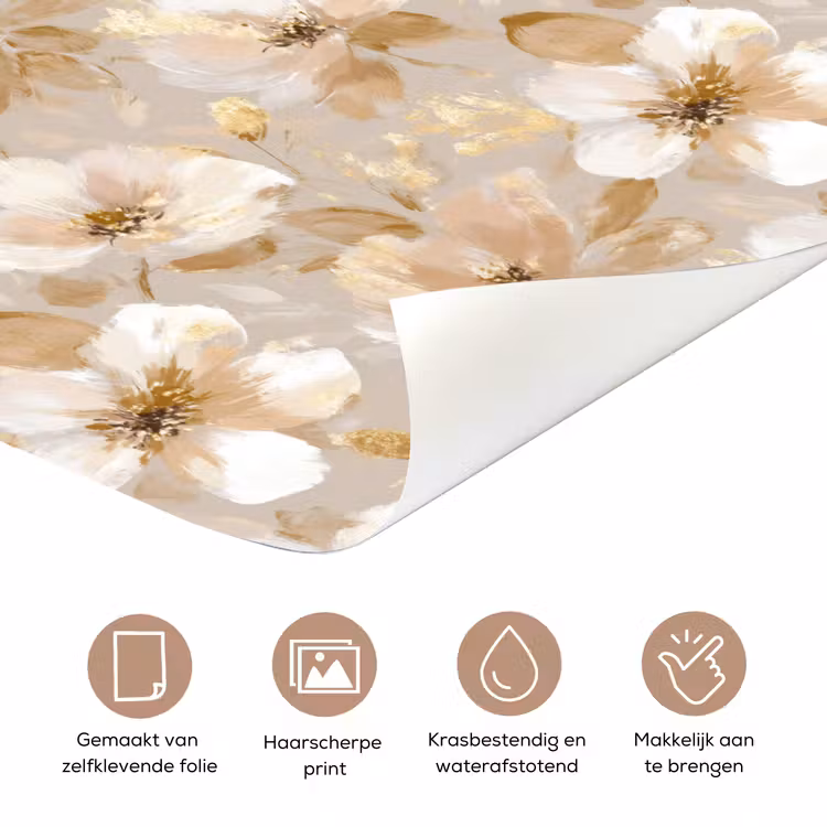 Bloemen - artistiek - Goud deurposter klein 289 -closeup_NL