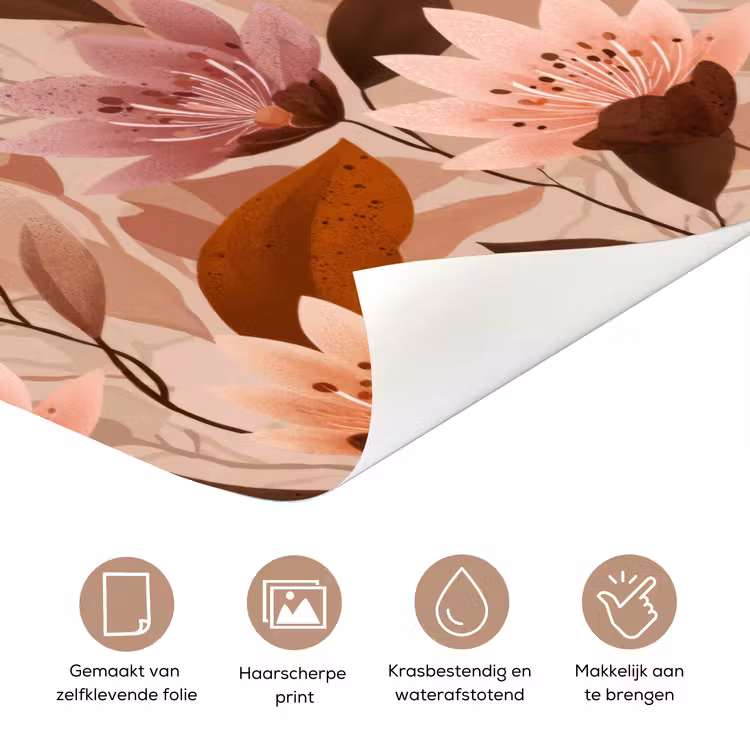 Bloemen - Bladeren - Bruin deurposter klein 289 -closeup_NL