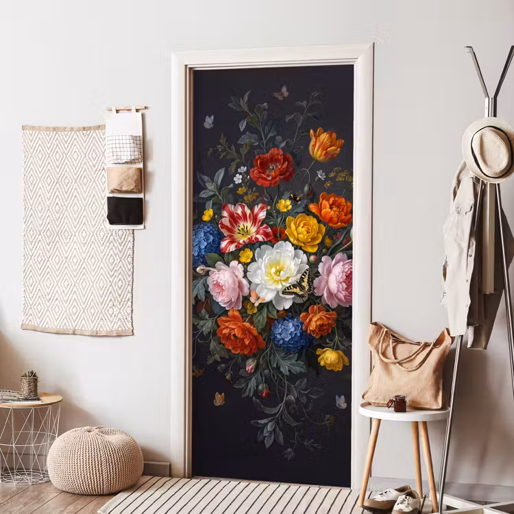 Bloemen - Boeket - Klassiek - Kleurrijk - Natuur deurposter klein -sfeer6