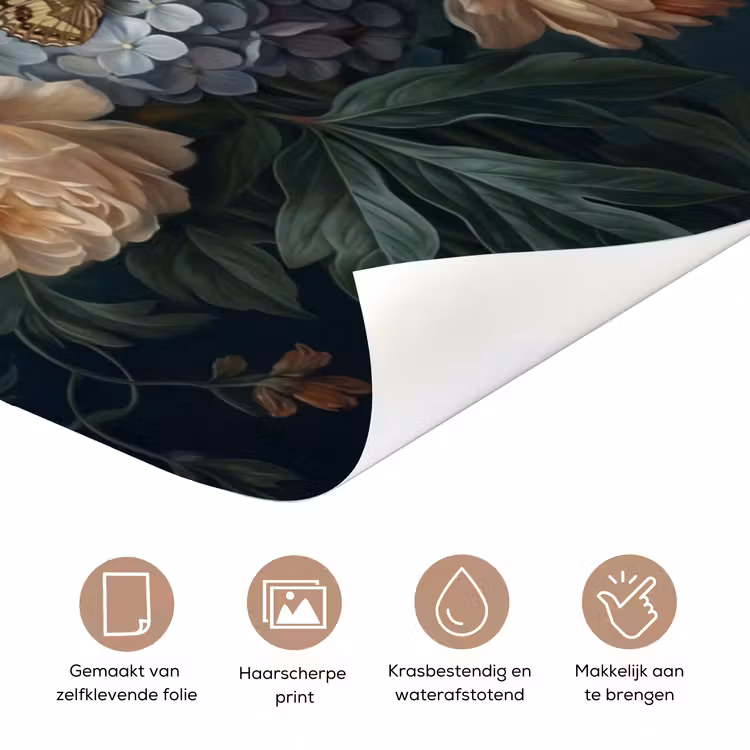 Bloemen - Boeket - Natuur - Klassiek - Donker deurposter klein -closeup_NL