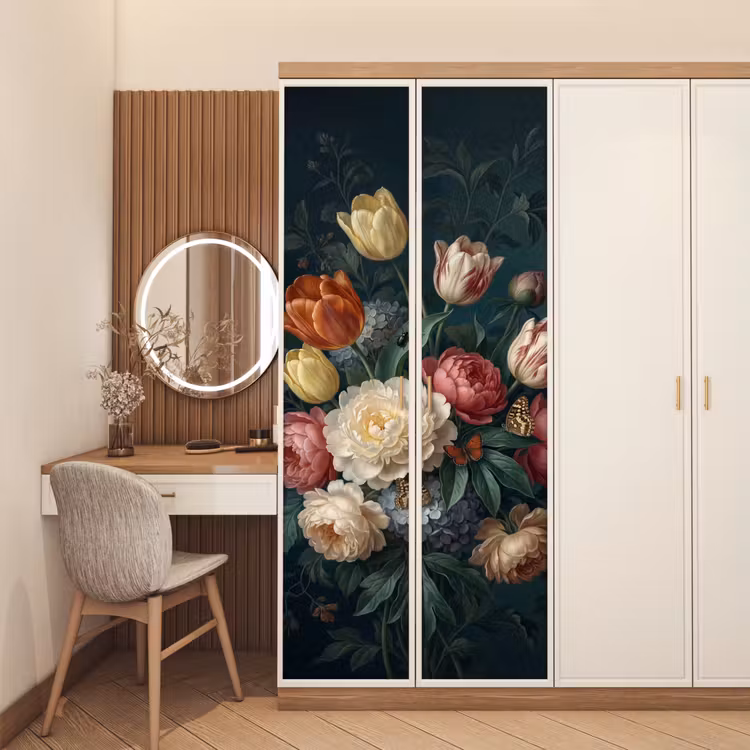 Bloemen - Boeket - Natuur - Klassiek - Donker deurposter klein -sfeer3