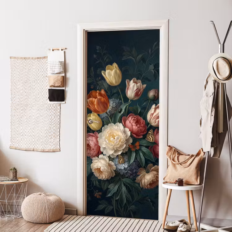 Bloemen - Boeket - Natuur - Klassiek - Donker deurposter klein -sfeer6