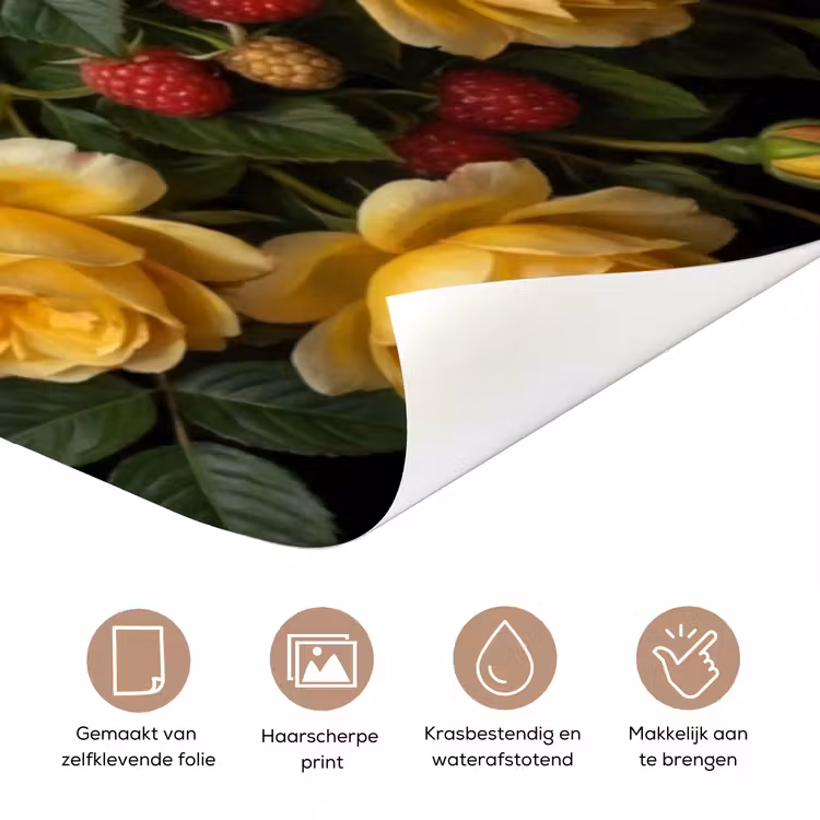 Bloemen - Boeket - Natuur - Klassiek - Geel deurposter klein -closeup_NL